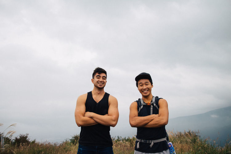 Portrait of smiling male friends