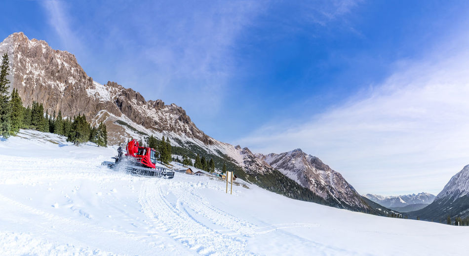 Snowplough at ski resort