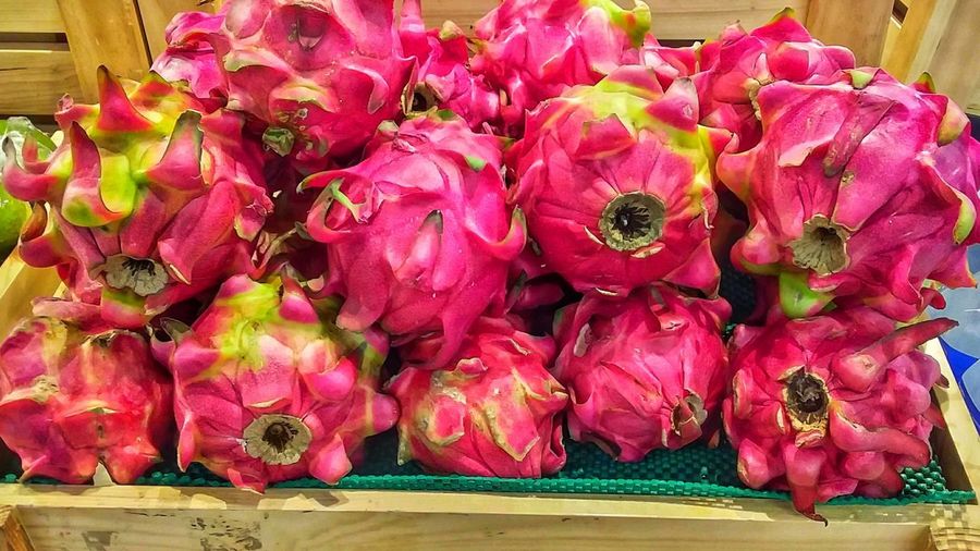 Close-up of pink flowers for sale in market