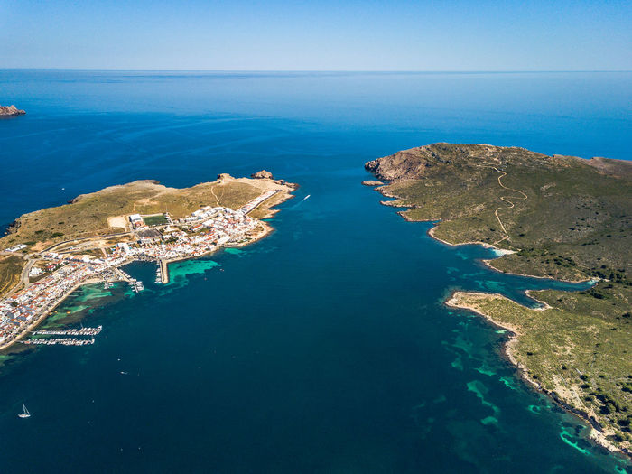 High angle view of sea against sky