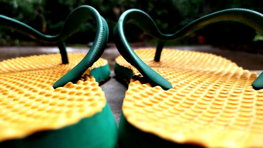 Close up of flip flops