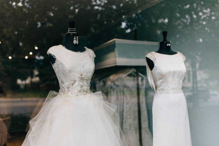 View of dress at clothing store