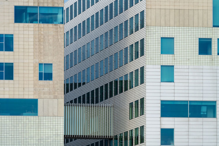 Low angle view of modern building in city