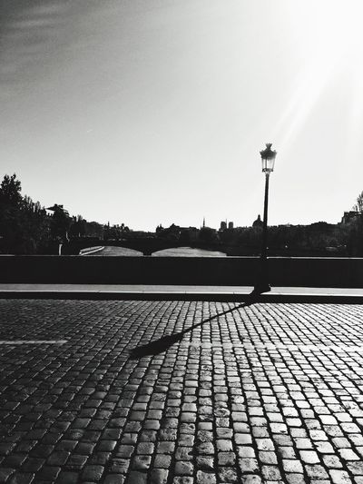 View of empty road against clear sky