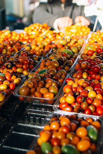 Tomatoes for sale at a market in montreal, canada