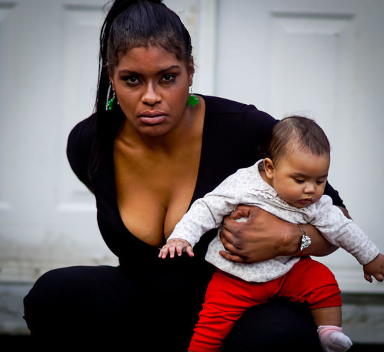 Portrait of mother and son