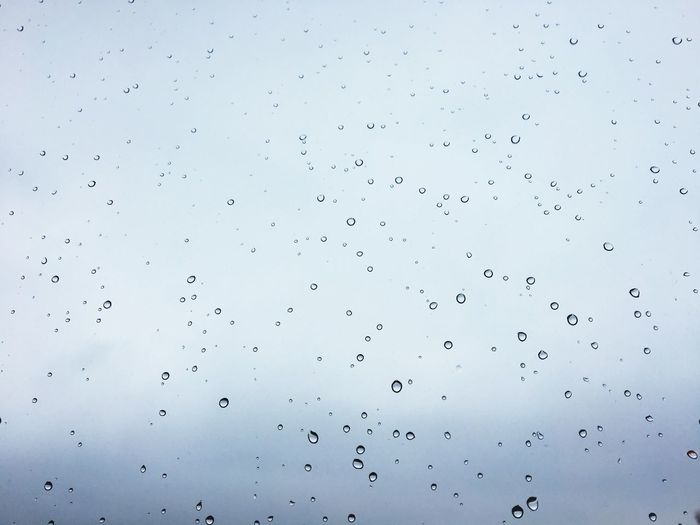 Full frame shot of water drops on window