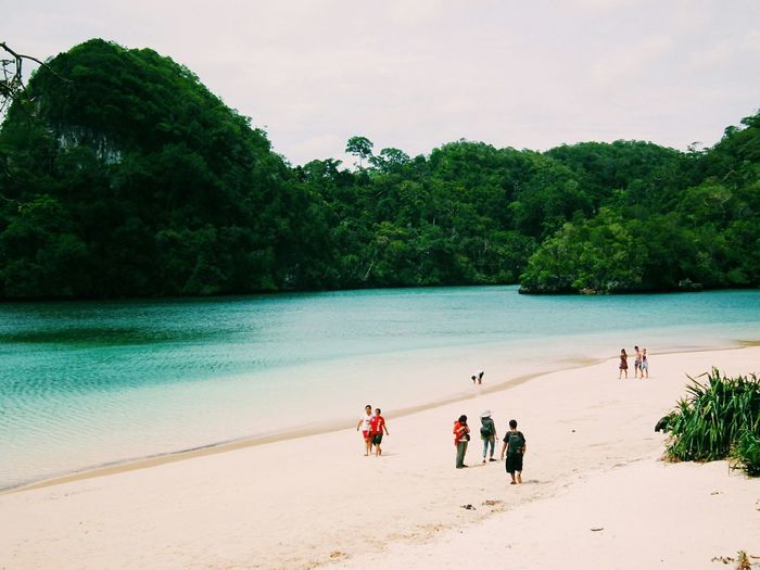 Tourists enjoying at beach