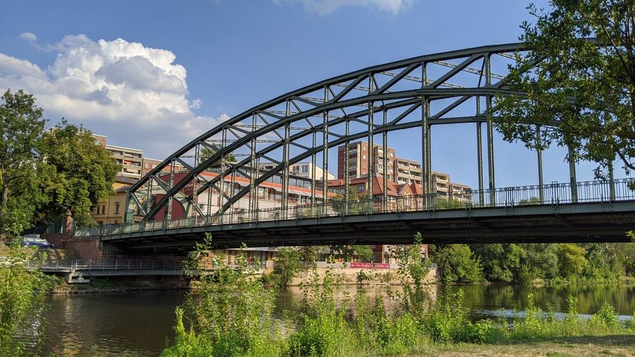 Bridge over river against sky