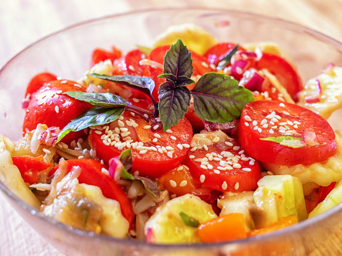 Close-up of fruits in bowl on table