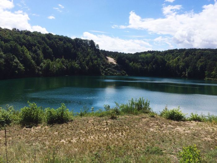 Scenic view of calm lake