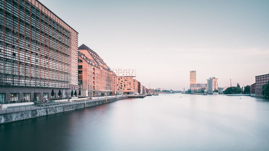 Buildings along spree river in berlin