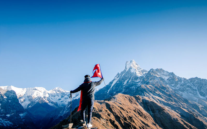 Adventure trekking route mardi himal trek, kaski, nepal.