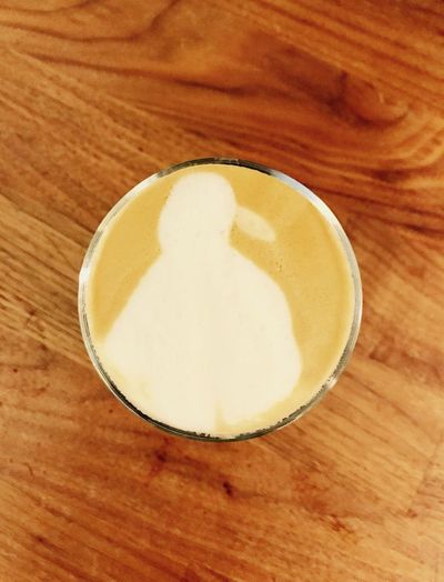 High angle view of drink on table