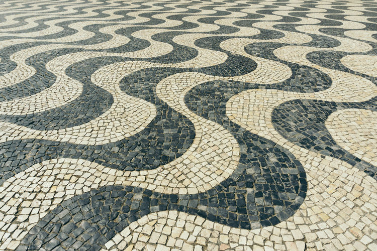 Portuguese pavement. wavy pattern.