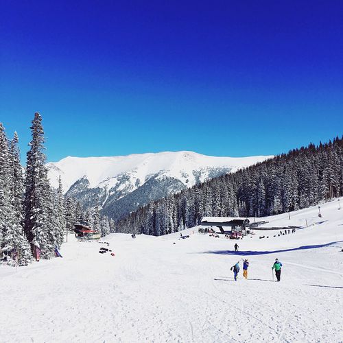 Scenic view of mountains against clear sky