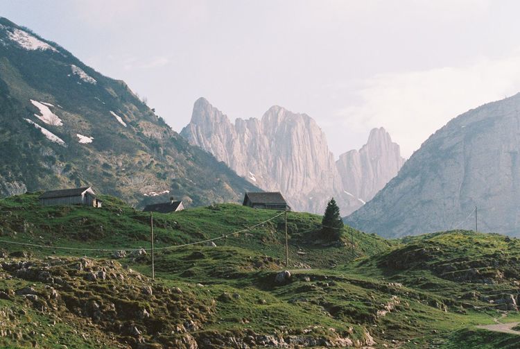 Scenic view of mountains against sky