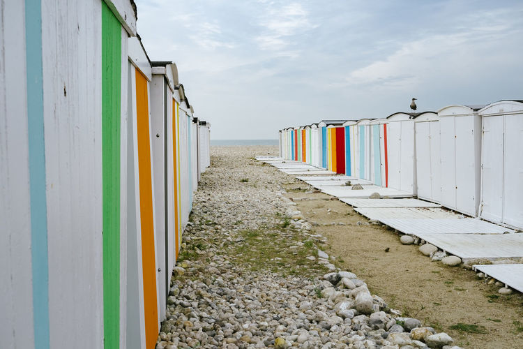 View of beach huts