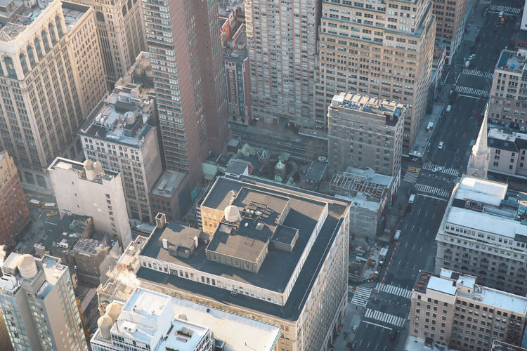 High angle view of city