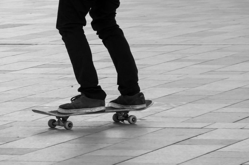 Low section view of person skateboarding