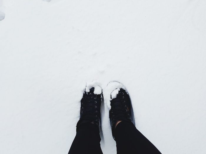 Low section of person in snow