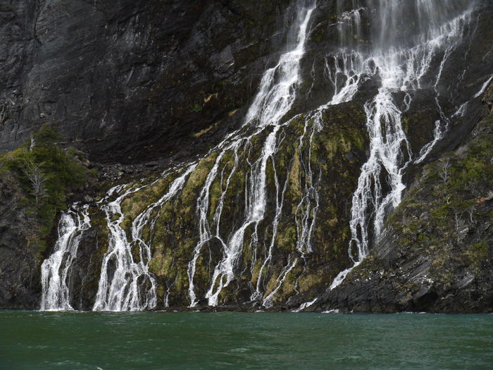 Scenic view of waterfall