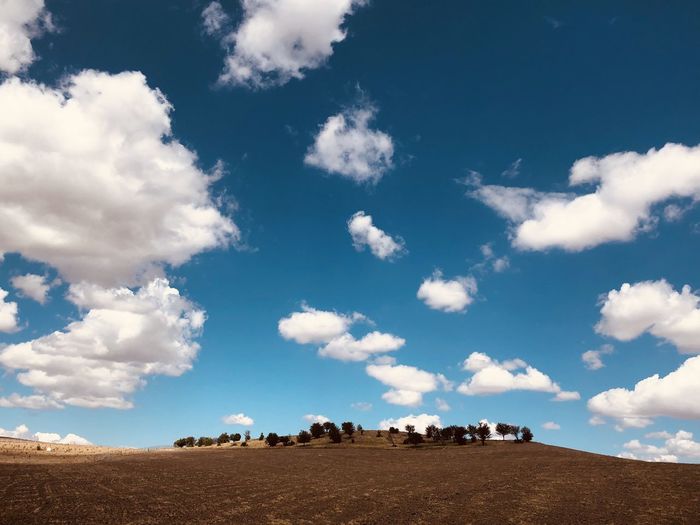 Panoramic view of field against sky