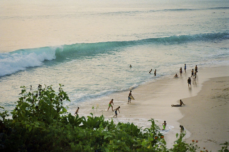 Beach life in uluwatu, bali, indonesia. shot on 35mm kodak portra 800 film.