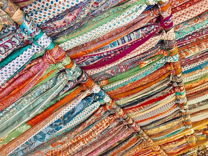 Full frame shot of multi colored textile
