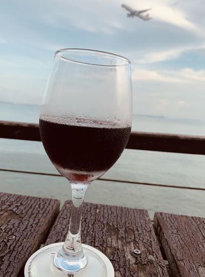 Close-up of beer glass on table