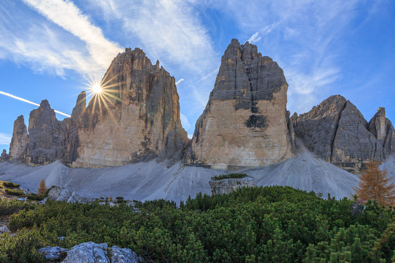 Panoramic view of rock formations against sky