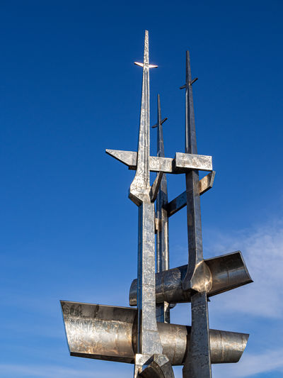 Low angle view of monument  in gdynia, poland.