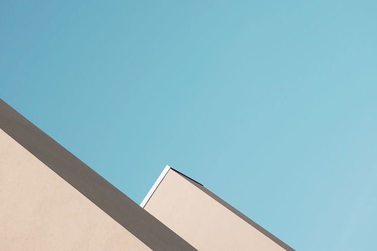 Architecture Blue Building Exterior Clear Sky Minimalism Negative Space Simplicity Sky