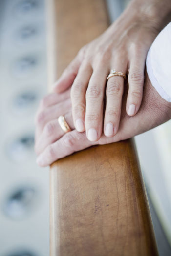 Married couple hands, close-up