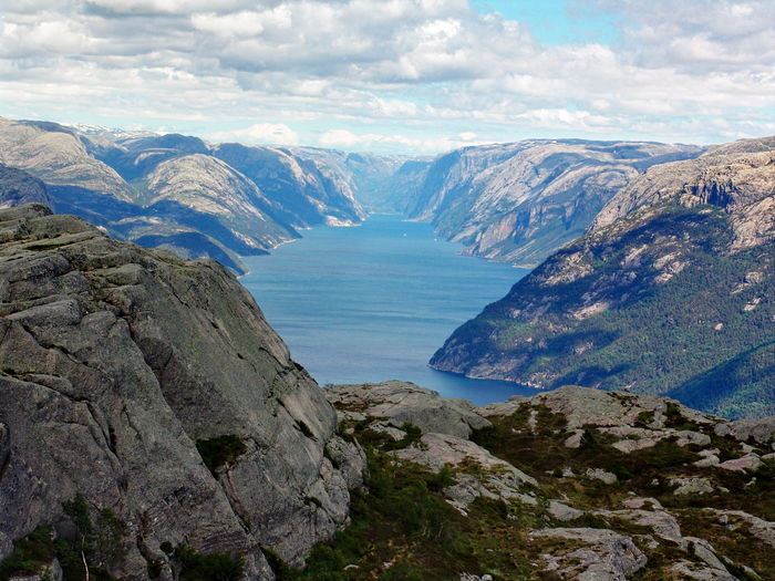 Scenic view of mountains against sky