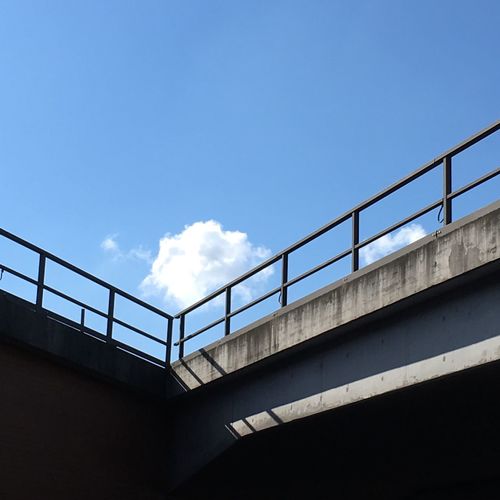 Low angle view of bridge against sky in berlin südkreuz