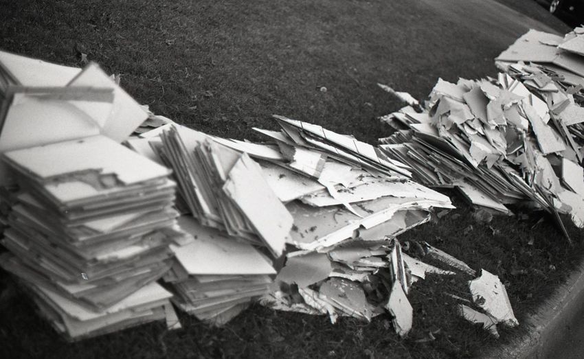 Close-up of stack of paper