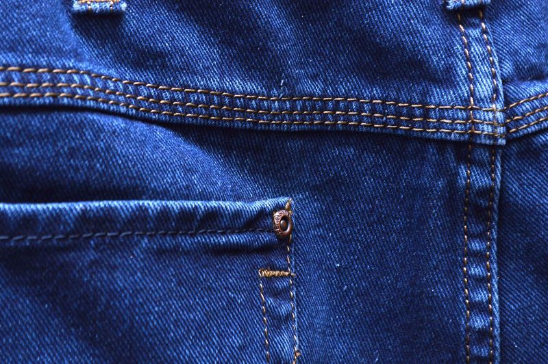 Full frame shot of jeans pocket
