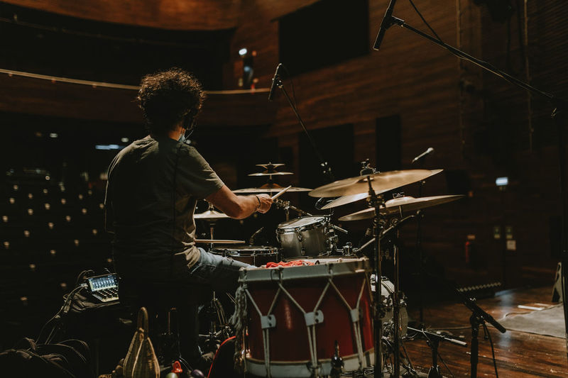 Man playing at music concert