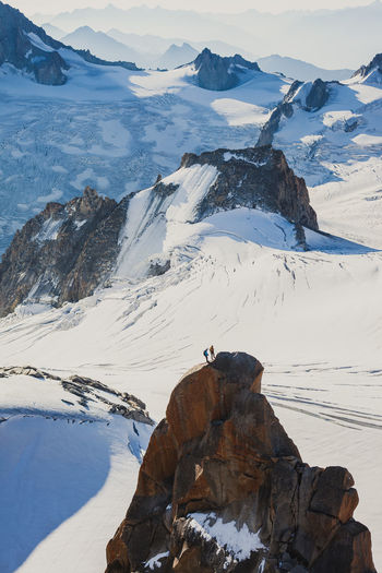 Two climbers on aiguille du midi.