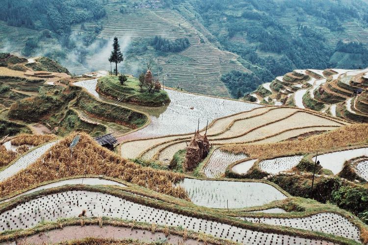 High angle view of landscape in asia