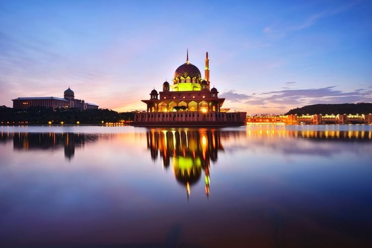 Blue hour of putra mosque, putrajaya malaysia