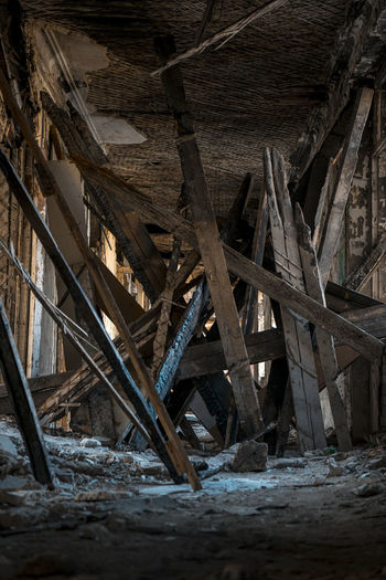 Abandoned built structure in water
