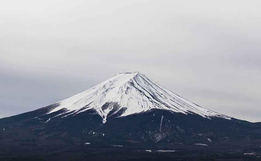 Fuji mountain photo with high contrast and detail, no lake.