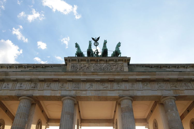 Low angle view of the brandenburg gate