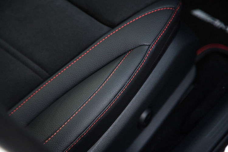 Full frame shot of black car seat