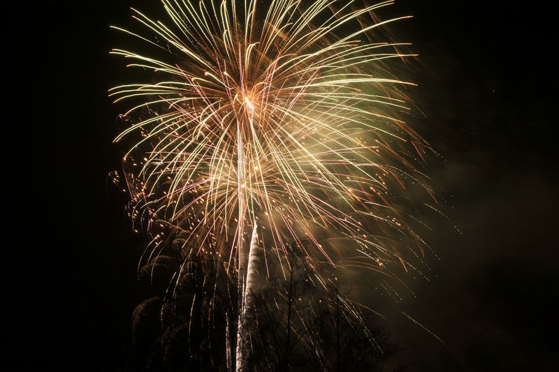 Long exposure of a fireworks at the turn of the year