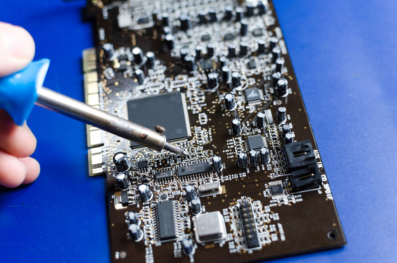Cropped image of mother board