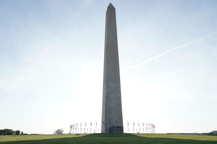 Scenic view of washington monument against sky against sky during summer day