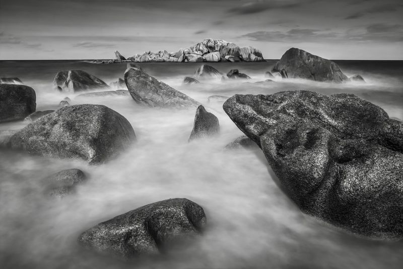 Boulders in the sea in malaysia